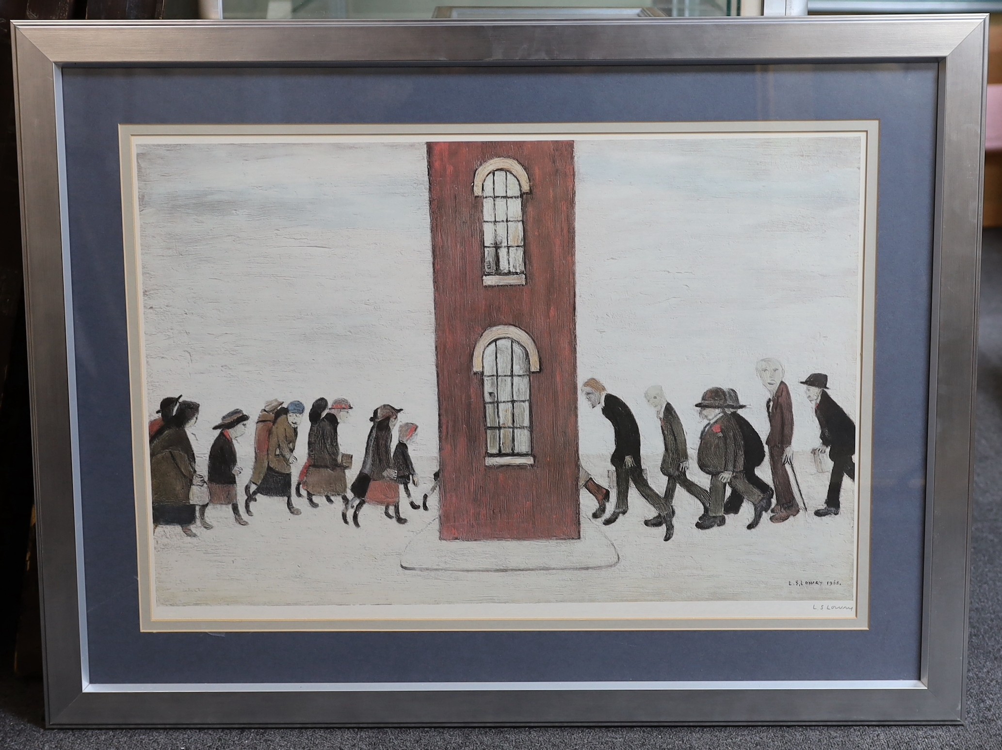 Lawrence Stephen Lowry R.A.(1887-1976), Meeting Point, lithograph, 49 x 72cm.